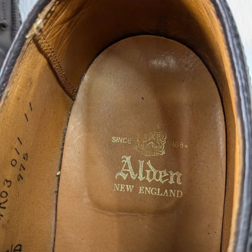 Alden 975 Shell Cordovan Leather Men's sz 11.5 B/D Long Wing Blucher Shoes READ